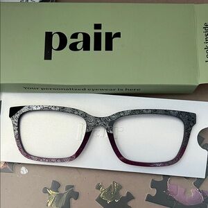 Pair Women's Black and Purple Glasses